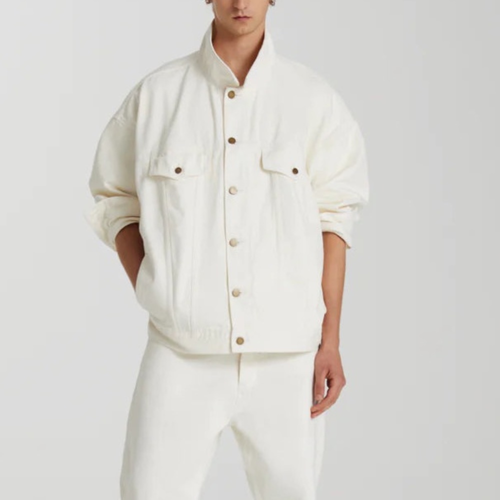 Fear of God Essentials Denim Jacket in Cloud Dancer